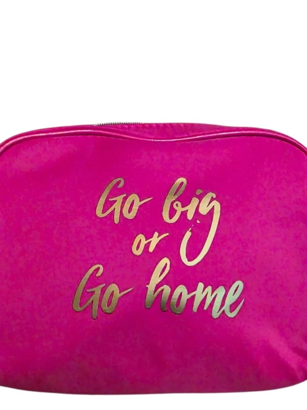 Lancôme Hot Pink Cosmetic Pouch with Gold Plate